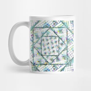Cubes in Speckled Cubes | Cool Blues, Greens, Purples and More | Digitally Designed Geometric Pattern Mug